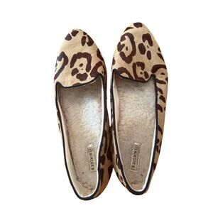 Birdies The Starling Leopard Print Loafer Slippers Size 7